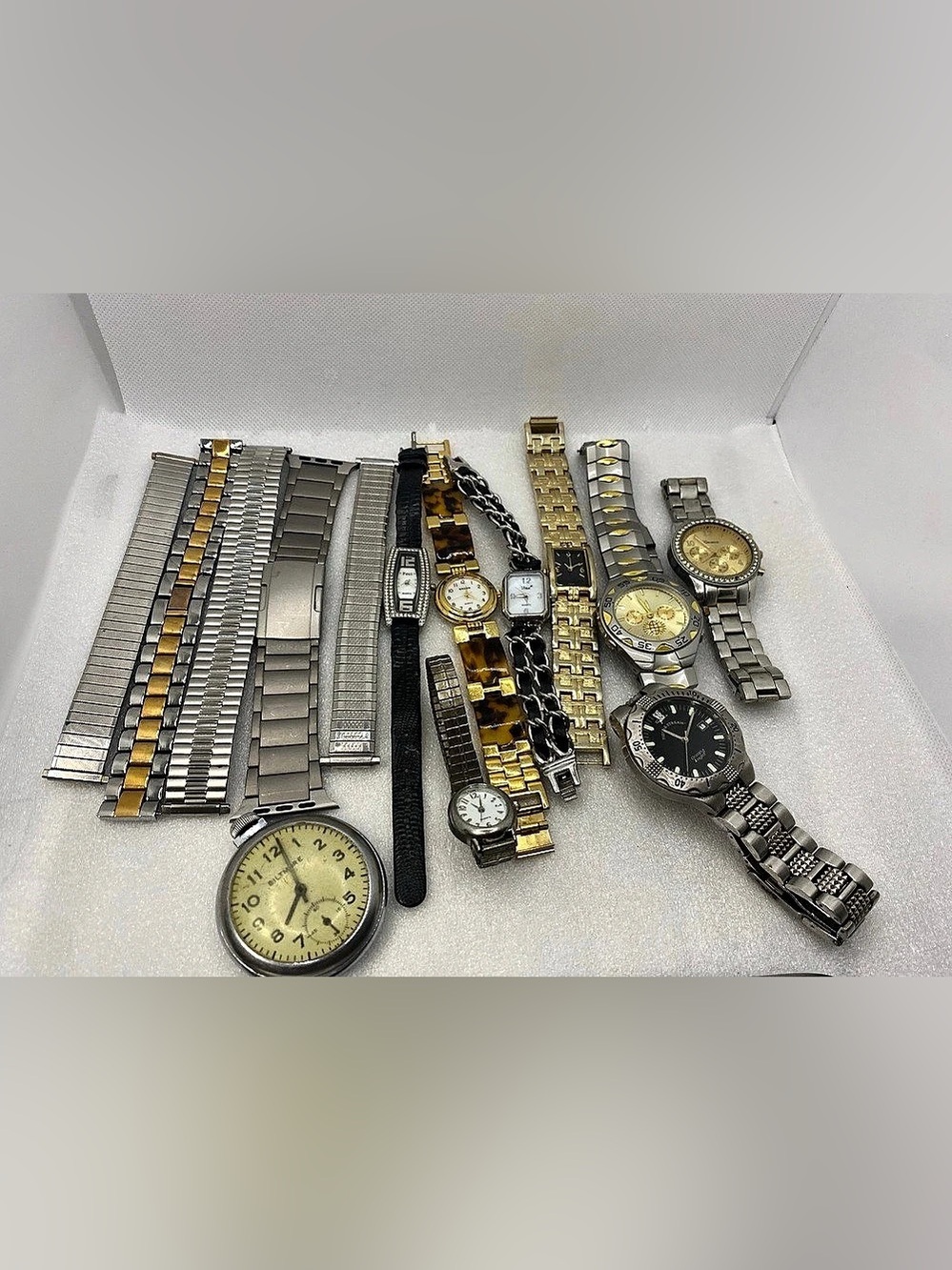 Assorted Gold & Silver Watches/ Bands Lot